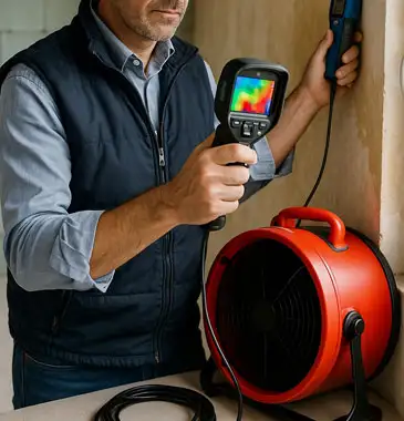 Feuchtemessung, Thermografie und Blower-Door-Test